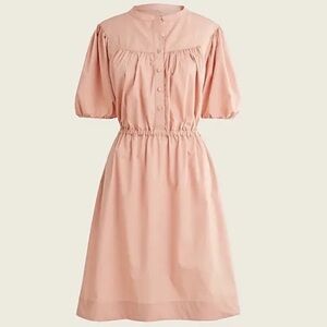 J. Crew Puff Sleeve Poplin Button Front Shirt Midi Dress